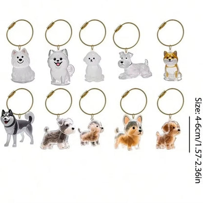 Transparent Dog Hair Storage Container Adorable Pet Keepsake Capsule Pendant with Key Ring for Pet Lovers DIY Memorial Keychain