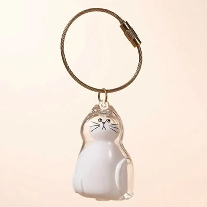 Transparent Dog Hair Storage Container Adorable Pet Keepsake Capsule Pendant with Key Ring for Pet Lovers DIY Memorial Keychain
