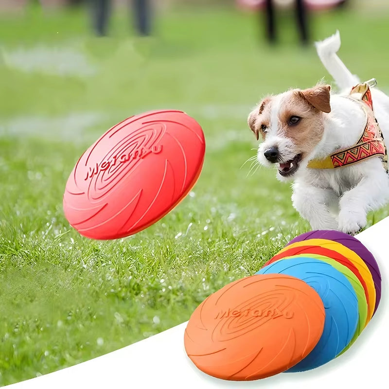 Dog Toys Silicone Flying Disc Fashion Multicolor Resistant Chew Toys Puppy Outdoor Game Trainning Interactive Supplies
