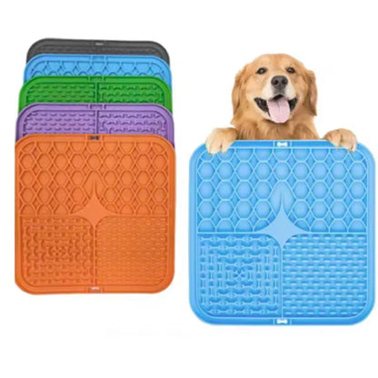 Pet Lick Silicone Mat Dogs Pet Slow Food Plate for Dog Bathing Distraction Silicone Dog Sucker Food Training Dog Feeder Supplies
