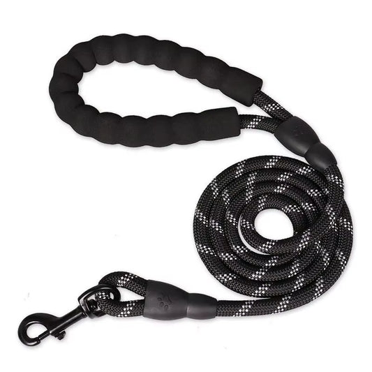 Reflective Dog Leash with Comfortable Padded Handle - Double Heavy Duty Traction Rope for Strong Dogs - Enhance Safety and Contr