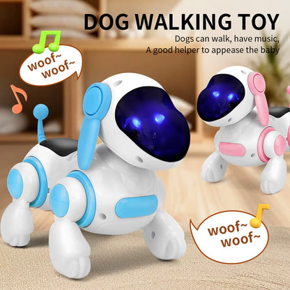 Smart Interactive Robotic Dog Simulated Walking Light Sound Music Children'S Educational Crawling, Singing and Interactive New