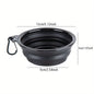 Dog Folding Bowl Portable Dog Travel Bowl Dog Food Water Bowl for Outdoor Walking Silicone Dog Food Water Bowl with Bowl Lip