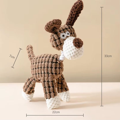 Hot New Arrival Pet Cat Dog Sound Toy Cotton Rope Creative Donkey Plush Bite Training Interactive Pet Toy for Dog Cat Grey Brown