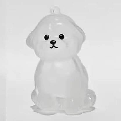 Transparent Dog Hair Storage Container Adorable Pet Keepsake Capsule Pendant with Key Ring for Pet Lovers DIY Memorial Keychain