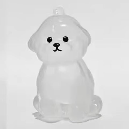 Transparent Dog Hair Storage Container Adorable Pet Keepsake Capsule Pendant with Key Ring for Pet Lovers DIY Memorial Keychain