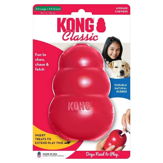 New Classic Kong Dog Toys Stuffable Treat-Filling Capabilities Kong Puppy Toys Multiple Sizes Durable Chew Toy