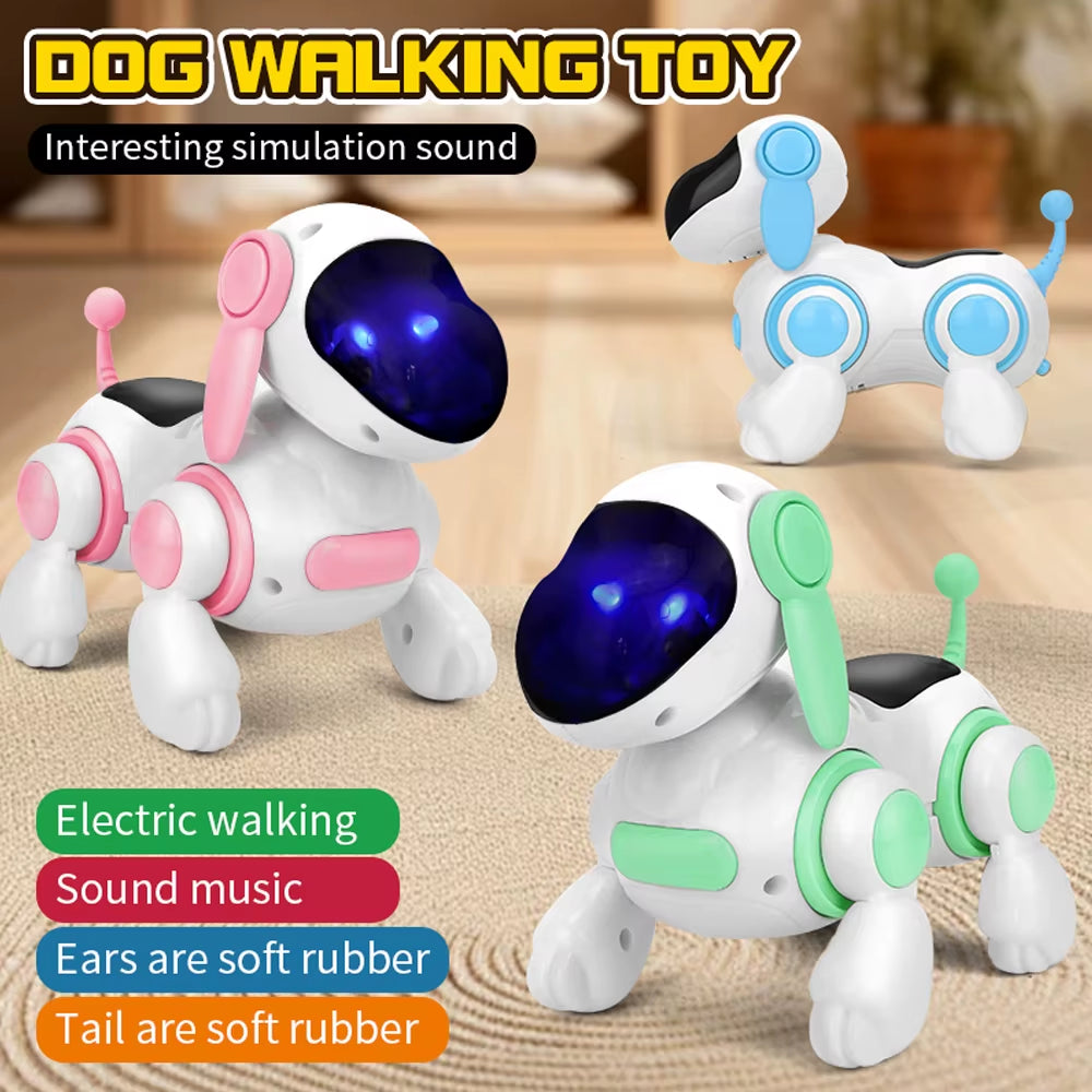 Smart Interactive Robotic Dog Simulated Walking Light Sound Music Children'S Educational Crawling, Singing and Interactive New