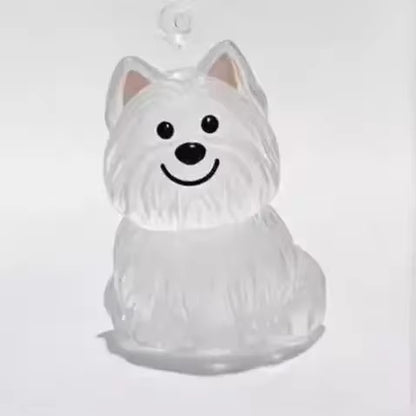 Transparent Dog Hair Storage Container Adorable Pet Keepsake Capsule Pendant with Key Ring for Pet Lovers DIY Memorial Keychain