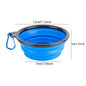 Dog Folding Bowl Portable Dog Travel Bowl Dog Food Water Bowl for Outdoor Walking Silicone Dog Food Water Bowl with Bowl Lip