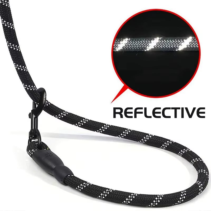 Reflective Dog Leash with Comfortable Padded Handle - Double Heavy Duty Traction Rope for Strong Dogs - Enhance Safety and Contr