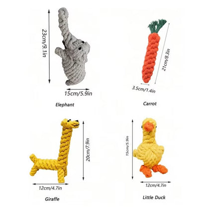 1Pc Rope Knot Grinding Teeth Resistant Hand-Woven Animal Cotton Rope Small and Medium-Sized Dog Pet Dog Toys