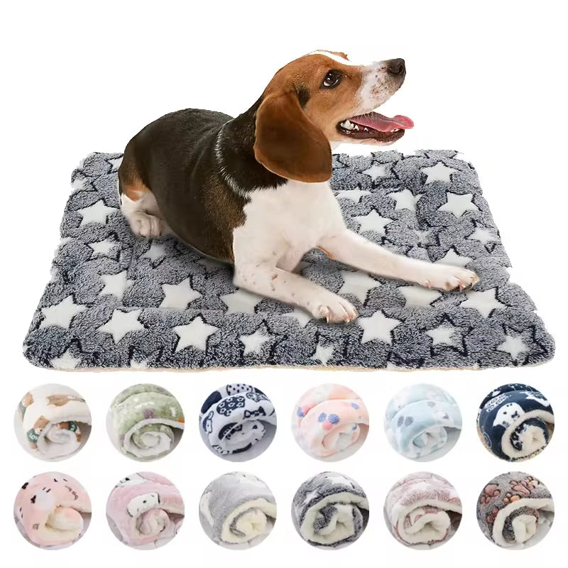 Flannel Pet Sleeping Mat Dog Bed Cat Litter Puppy Bed Dog Sofa Lovely Mattress Cushion for Small Large Dog Blanket for Winter