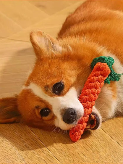 1Pc Rope Knot Grinding Teeth Resistant Hand-Woven Animal Cotton Rope Small and Medium-Sized Dog Pet Dog Toys