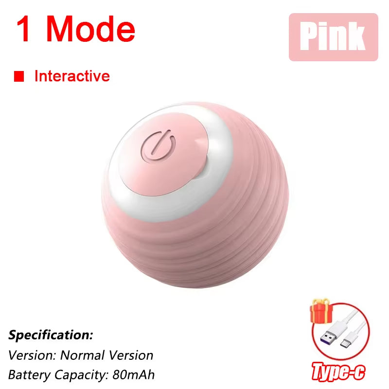 New Cat Interactive Ball Toy Automatic Rolling Ball Faux Tail Rechargeable Smart Pet Electric Toy Dog Cat Training Imitate Mouse