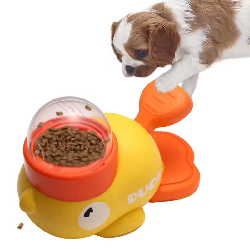 Dog, Cat, Pet Feeder, Little Yellow Duck, Interactive Puzzle Dog Feeding Machine, Puppy, Missing Food Toy, Anti-Slip Bottom